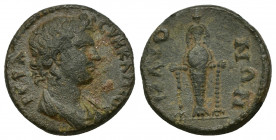 LYDIA, Maeonia AE17 (Bronze, 2.68g, 17mm) Pseudo-autonomous, Time of Trajan (98-117)
bverse: ΙΕΡΑ ϹΥΝΚΛΗΤΟϹ; draped bust of Senate, right
Reverse: Μ...