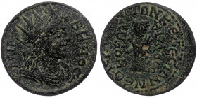 PHRYGIA. Hierapolis (Bronze, 6,56g, 24mm) Pseudo-autonomous (Time of Philip I 'the Arab,' 244-249). Ae.
Obv: ΛAIPBHNOC - Radiate and draped bust of A...