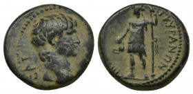 PHRYGIA, Ancyra AE15 (Bronze, 2.69g, 15mm) Nero (Augustus, 54-68) Magistrate: Ti. Klaudios Artemidoros (without title) Issued c. AD 55/60
Obverse: ΝƐ...