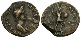 PHRYGIA, Cibyra AE18 (Bronze, 3.46g, 18mm) Domitian (81-96) Magistrate: Klau Bias (high priest) 
Obv: ΘƐΟΝ ϹΥΝΚΛΗΤΟΝ - draped bust of Senate, right (...