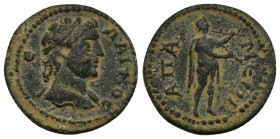 PHRYGIA, Apamea Æ19 (Bronze, 3.56g, 19mm) 
Obv: ΚƐΛΑΙΝΟϹ - laureate head of Kelainos, r., with drapery on l. shoulder
Rev: ΑΠΑΜƐΩΝ - Marsyas standin...