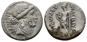 Mn. Acilius Glabrio AR Denarius (Silver, 3.94g, 18mm) Roma, 49 BC 
Obv: SALVTIS - Laureate head of Salus right 
Rev. MN·ACILIVS – III·VIR·VALETV - V...