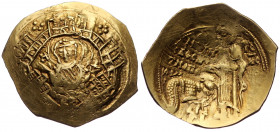 (Gold. 4.11g. 25mm) Byzantine Empire, Andronicus II, Hyperpyron, 1283-1295, gVF
Gold hyperpyron of Constantinople Mint, 
bust of the Virgin Orans wi...