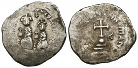 Heraclius with Heraclius Constantine (610-641) AR Hexagram (Silver, 6.76g, 26 mm) Constantinopolis, 615-638. 
Obv: d N ҺЄRACLIЧS ЄT ҺЄRA CON - Heracl...