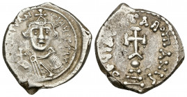 Constans II (641-668) AR hexagram (Silver, 6.66g, 22mm), Constantinople 
Obv: dN CONSTANTINUS P P AC - draped facing bust in crown with frontal cross...