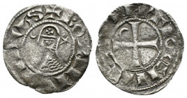 CRUSADERS, Antioch. Bohémond III (1163-1201) AR Denier (Silver, 0.70g, 18mm). Class C, var. c. Struck circa 1163-1188. 
Obv: + BOAИVHDVS - helmeted a...