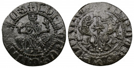 ARMENIA, Cilician Armenia, Royal, Levon I (1198-1219) AR Tram (Silver, 2.76 g, 21mm).
Obv: Levon seated facing on throne decorated with lions, holdin...