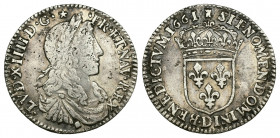 France, Louis XIV (1643-1715) 1/12 Écu (Silver, 2.21g, 21mm) (1661-D) 
Obv: LVD XIIII D G FR ET NAV REX - Laureate, draped and armored bust right.
R...