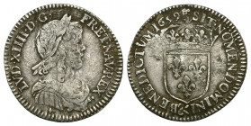 France, Louis XIV (1643-1715) 1/12 Écu (Silver, 2.21g, 21mm) (1659) 
Obv: LVD XIIII D G FR ET NAV REX - Laureate, draped and armored bust right.
Rev...