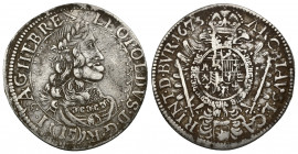 Austria 1673 Leopold I AR 15 Kreuzers (Silver, 6.25g, 31mm)
Obv: LEOPOLDVS D G R (15) I S A G HEB REX - Laureate bust of Leopold I of Habsburg facing...