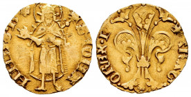 The Crown of Aragon. Pedro III (1336-1387). Florin. Barcelona. (Cru-389). Au. 3,48 g. Mark: rose of annulets. Choice VF. Est...500,00. 

Spanish Des...