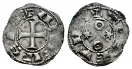 Kingdom of Castille and Leon. Alfonso VI (1073-1109). Obol. Toledo. (Bautista-10.2). Anv.: + ANFUS RE. Rev.: + TOLETUM. Ve. 0,36 g. Choice VF. Est...8...