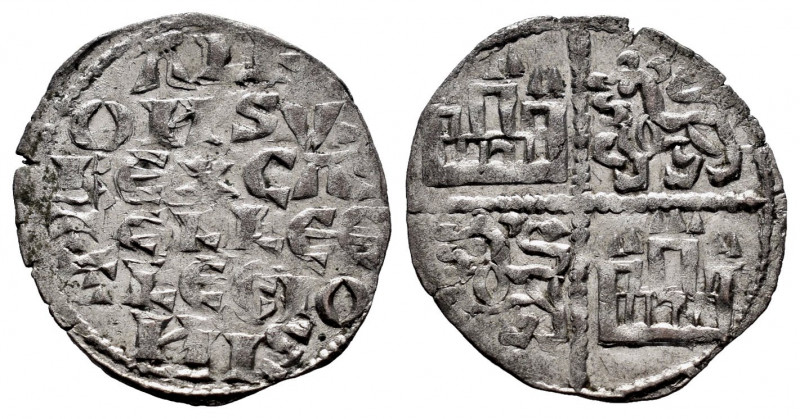 Kingdom of Castille and Leon. Alfonso X (1252-1284). "Dinero de seis lineas". Wi...