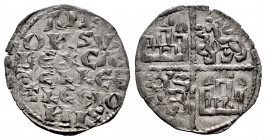 Kingdom of Castille and Leon. Alfonso X (1252-1284). "Dinero de seis lineas". Without mint mark. (Bautista-360.1). Ve. 0,72 g. Rich billon content. XF...