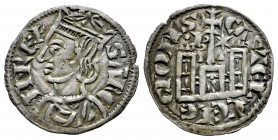 Kingdom of Castille and Leon. Sancho IV (1284-1295). Cornado. Burgos. (Bautista-427.2). Ve. 0,69 g. Pellet B and star over the castle. Choice VF. Est....