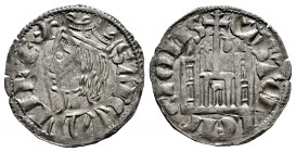 Kingdom of Castille and Leon. Sancho IV (1284-1295). Cornado. Coruña. (Bautista-428). Ve. 0,77 g. With star and scallop on both sides of the cross. Ch...
