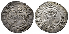 Kingdom of Castille and Leon. Juan I (1379-1390). Blanca del Agnus Dei. Toledo. (Bautista-731.1). Ve. 1,75 g. T and O to the sides of the crowned Y; T...