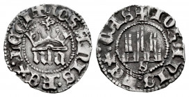 Kingdom of Castille and Leon. Juan I (1379-1390). 1/6 real. Sevilla. (Bautista-805.1). (Abm-543). Anv.: ☩ IOhANIS : REX : CAS. Rev.: ☩ IOhANIS : REX :...