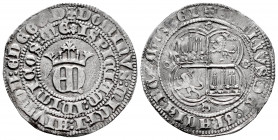 Kingdom of Castille and Leon. Enrique III (1390-1406). 1 real. Sevilla. (Bautista-759.2 var). Anv.: ✠ DOMINVS : MICHI : AIVTOR : EDEGO : D / ISPICIAM ...