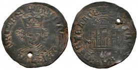 Kingdom of Castille and Leon. Henry IV (1399-1413). Cuartillo. Guadalajara. (Bautista-1012.5 var). Anv.: ✠ ENRICV(S :) QARTVS : DEI : R ꓤ. Rev.: ✠ ENR...