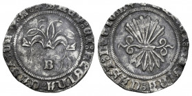 Catholic Kings (1474-1504). 1/2 real. Burgos. (Cal-190). Ag. 1,59 g. Parsley leaf at the beginning of legends. VF. Est...70,00. 

Spanish Descriptio...