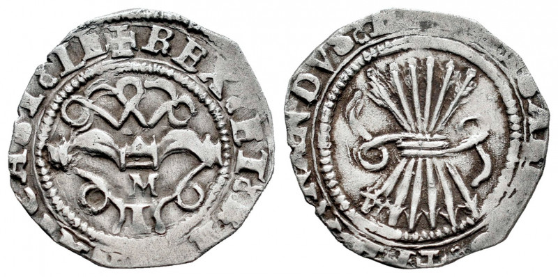 Catholic Kings (1474-1504). 1/2 real. Toledo. M. (Cal-287). Ag. 1,71 g. M - T Un...