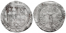 Catholic Kings (1474-1504). 2 reales. Sevilla. (Cal-524). Ag. 6,49 g. Shield between II - S. "Square d" assayer on reverse. VF/Almost VF. Est...60,00....