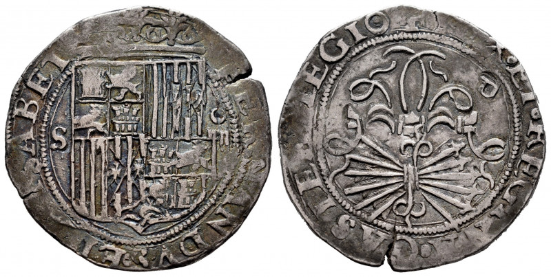 Catholic Kings (1474-1504). 4 reales. Sevilla. (Cal-564). Ag. 13,61 g. "Square d...