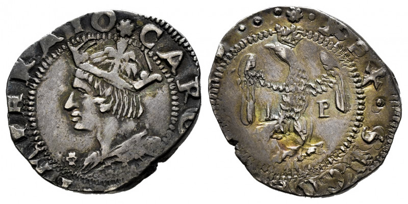 Charles I (1516-1556). 1 tari. (1533) ND. Sicilia. IP. (Tauler-109 similar). (Cr...