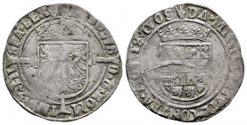 Charles I (1516-1556). 1/2 real. ND. Antwerpen. (Tauler-385). (Vanhoudt-228 AN). (Vti-484). Ag. 2,74 g. Mintmark on obverse and reverse. VF. Est...70,...