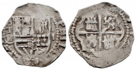 Philip II (1556-1598). 1 real. Toledo. M. (Cal-278). Ag. 3,25 g. Scarce. Almost VF. Est...100,00. 

Spanish Description: Felipe II (1556-1598). 1 re...