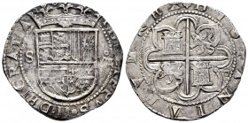 Philip II (1556-1598). 8 reales. Sevilla. (Cal-720). Ag. 27,43 g. "Square d" assayer on reverse. Full legends. Toned. Choice VF. Est...400,00. 

Spa...