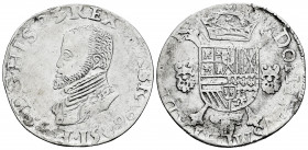 Philip II (1556-1598). 1 escudo felipe. 1596. Antwerpen. (Tauler-1148). (Vanhoudt-362.AN). (Vti-1270). Ag. 29,18 g. Removed from Jewelry. Scarce. Choi...