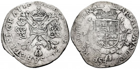 Albert and Elizabeth (1598-1621). 1 patagon. Tournai. (Tauler-1724). (Vanhoudt-619 TO). (Vti-379). Ag. 27,36 g. Choice F. Est...90,00. 

Spanish Des...