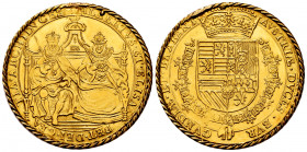 Albert and Elizabeth (1598-1621). Double Sovereign. Antwerpen. (Tauler-636). (Vti-473). (Vanhoudt-612 AN). Anv.: ALBERTVS · ET · ELISA-BET · DEI · GRA...