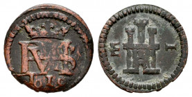 Philip III (1598-1621). 1 maravedi. 1619/06. Segovia. (Cal-120). Ae. 1,01 g. Clear overdate. Very rare. Almost VF. Est...85,00. 

Spanish Descriptio...