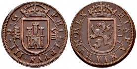 Philip III (1598-1621). 8 maravedis. 1612. Segovia. (Cal-333). Ae. 6,14 g. A good sample. Almost XF. Est...75,00. 

Spanish Description: Felipe III ...