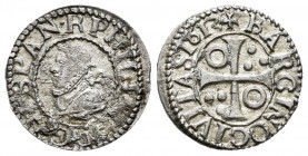 Philip III (1598-1621). 1/2 croat. 1613. Barcelona. (Cal-378). (Cru C.G-4342g). Ag. 1,66 g. Metal impurities. VF/Almost XF. Est...80,00. 

Spanish D...