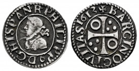 Philip III (1598-1621). 1/2 croat. 1613. Barcelona. (Cal-378). Ag. 1,62 g. VF. Est...50,00. 

Spanish Description: Felipe III (1598-1621). 1/2 croat...