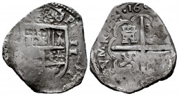 Philip III (1598-1621). 2 reales. 160X. Sevilla. B. (Cal-659/68). Ag. 6,91 g. Choice F. Est...65,00. 

Spanish Description: Felipe III (1598-1621). ...