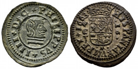 Philip IV (1621-1665). 16 maravedis. 1663. Córdoba. TM. (Cal-444). (Jarabo-Sanahuja-pág. 384). Ae. 4,05 g. Scarce in this grade. XF. Est...100,00. 
...