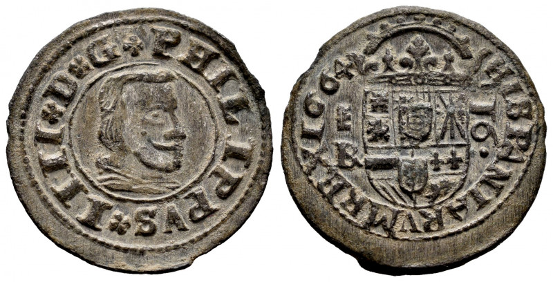 Philip IV (1621-1665). 16 maravedis. 1664. Segovia. BR. (Cal-491). (Jarabo-Sanah...