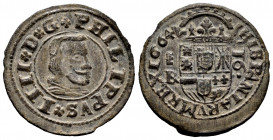 Philip IV (1621-1665). 16 maravedis. 1664. Segovia. BR. (Cal-491). (Jarabo-Sanahuja-M530). Ae. 3,28 g. It retains some original silvering. Almost XF. ...