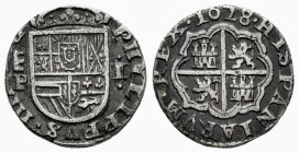 Philip IV (1621-1665). 1 real. 1628. Segovia. P. (Cal-788). Ag. 2,31 g. Removed from Jewelry. Choice VF. Est...75,00. 

Spanish Description: Felipe ...