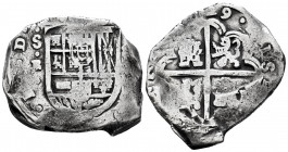 Philip IV (1621-1665). 8 reales. 1629. Sevilla. R. (Cal-1641). Ag. 27,35 g. Cleaned. Scarce. Almost VF. Est...400,00. 

Spanish Description: Felipe ...