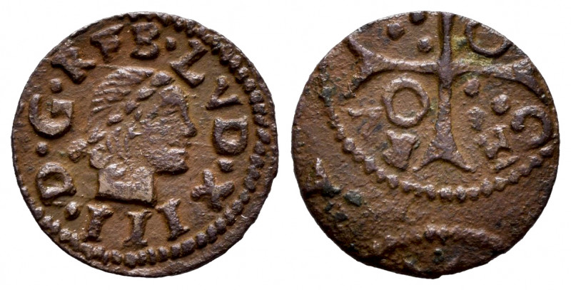 Catalan Revolt (1640-1652). Dinero. Cervera. (Cal-119). (Cru C.G-4592). Ae. 0,87...
