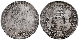 Philip IV (1621-1665). 1/2 ducaton. 1664. Antwerpen. (Tauler-2804). (Vanhoudt-643 AN). (Vti-883). Ag. 16,15 g. Almost VF/Choice F. Est...200,00. 

S...