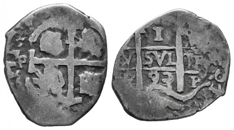 Charles II (1665-1700). 1 real. 1693. Potosí. (VR). (Cal-286). Ag. 2,81 g. F/Cho...