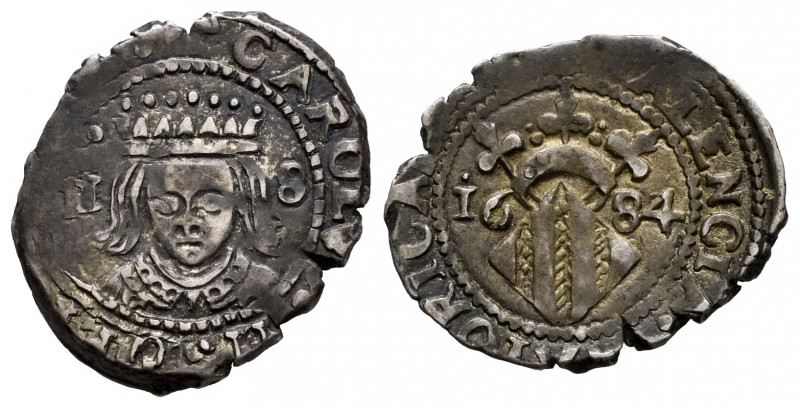 Charles II (1665-1700). Dieciocheno. 1684. Valencia. (Cal-329). (Cru C.G-4926d)....