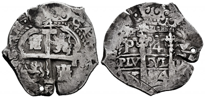 Charles II (1665-1700). 4 reales. 1684. Potosí. V. (Cal-530). Ag. 13,59 g. Doubl...